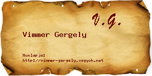 Vimmer Gergely névjegykártya